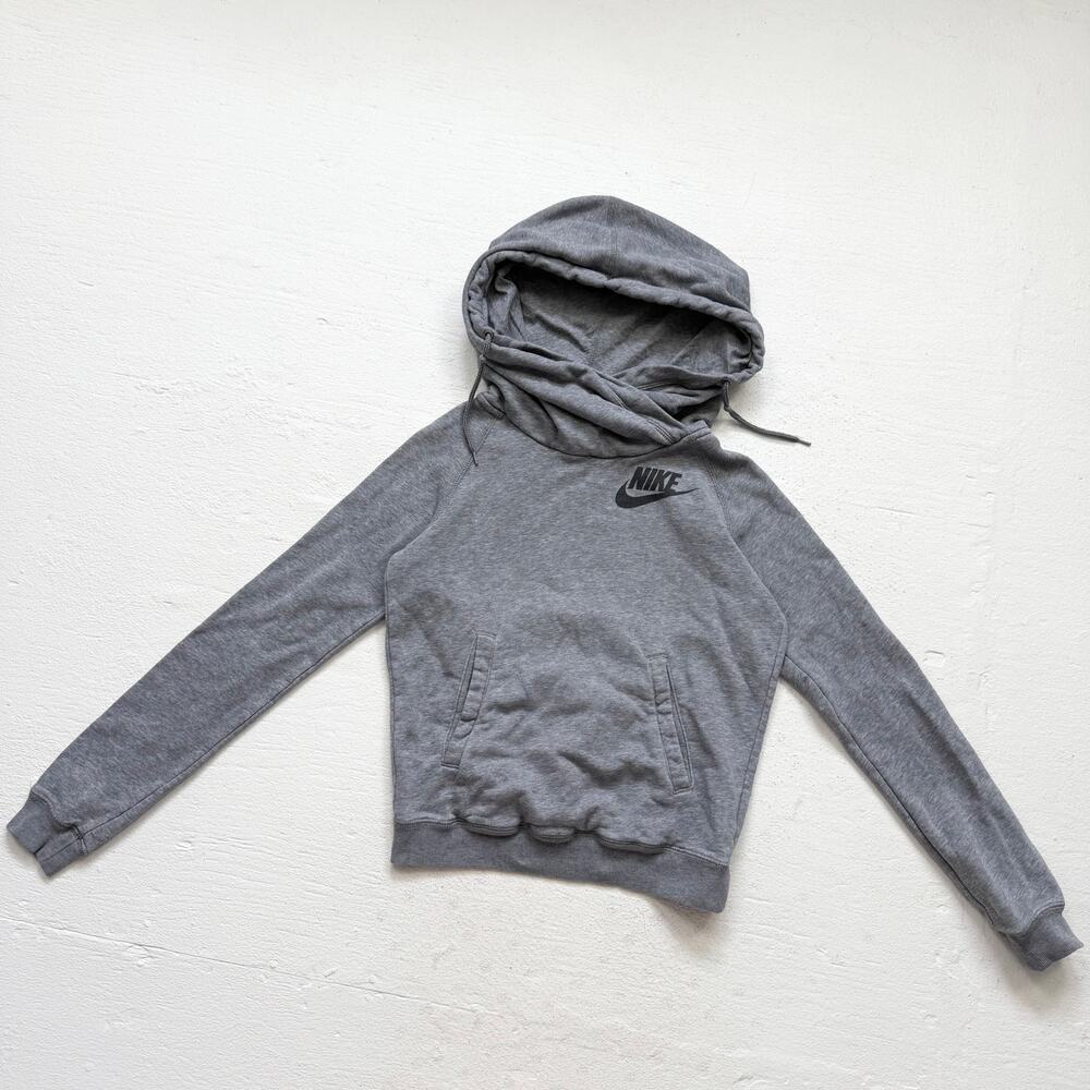 Nike Gray Wrap Hood Pullover Hoodie Sweatshirt, Size XS